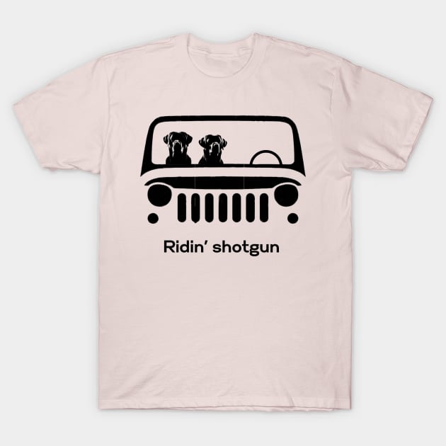 Ridin' shotgun Labrador Retrievers T-Shirt by ZogDog Pro